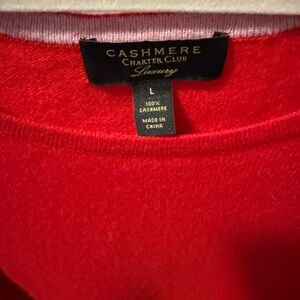 Charter Club Vibrant Red Cashmere Sweater